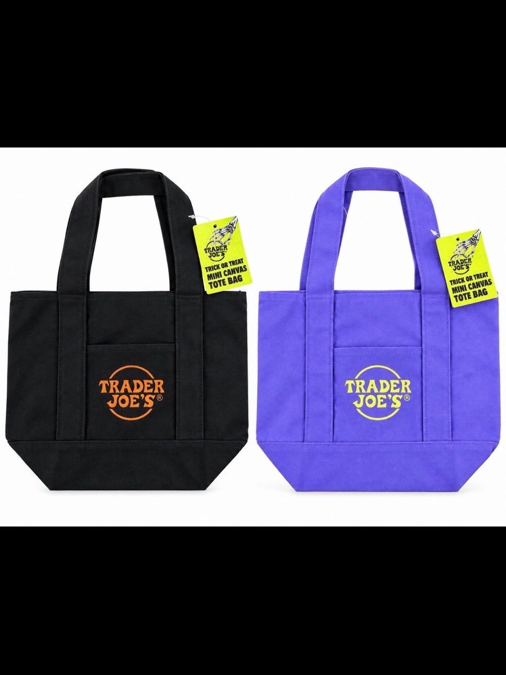 Trader Joe’s Mini Tote Bag Halloween Set of 2 NWT